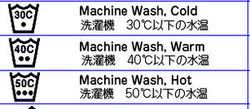 アメリカの繊維製品絵表示洗濯での温度