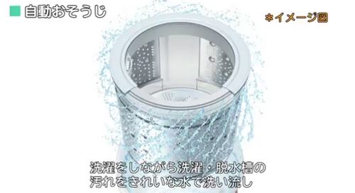 日立縦型洗濯乾燥機ビートウォッシュ(BW-DV100B/DV90B/DV80B)自動おそうじ機能のイメージ